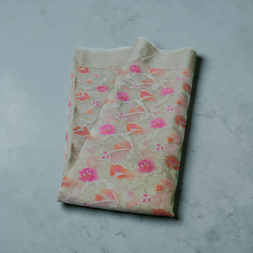 Banarasi Kota Silk Saree with Zari Border