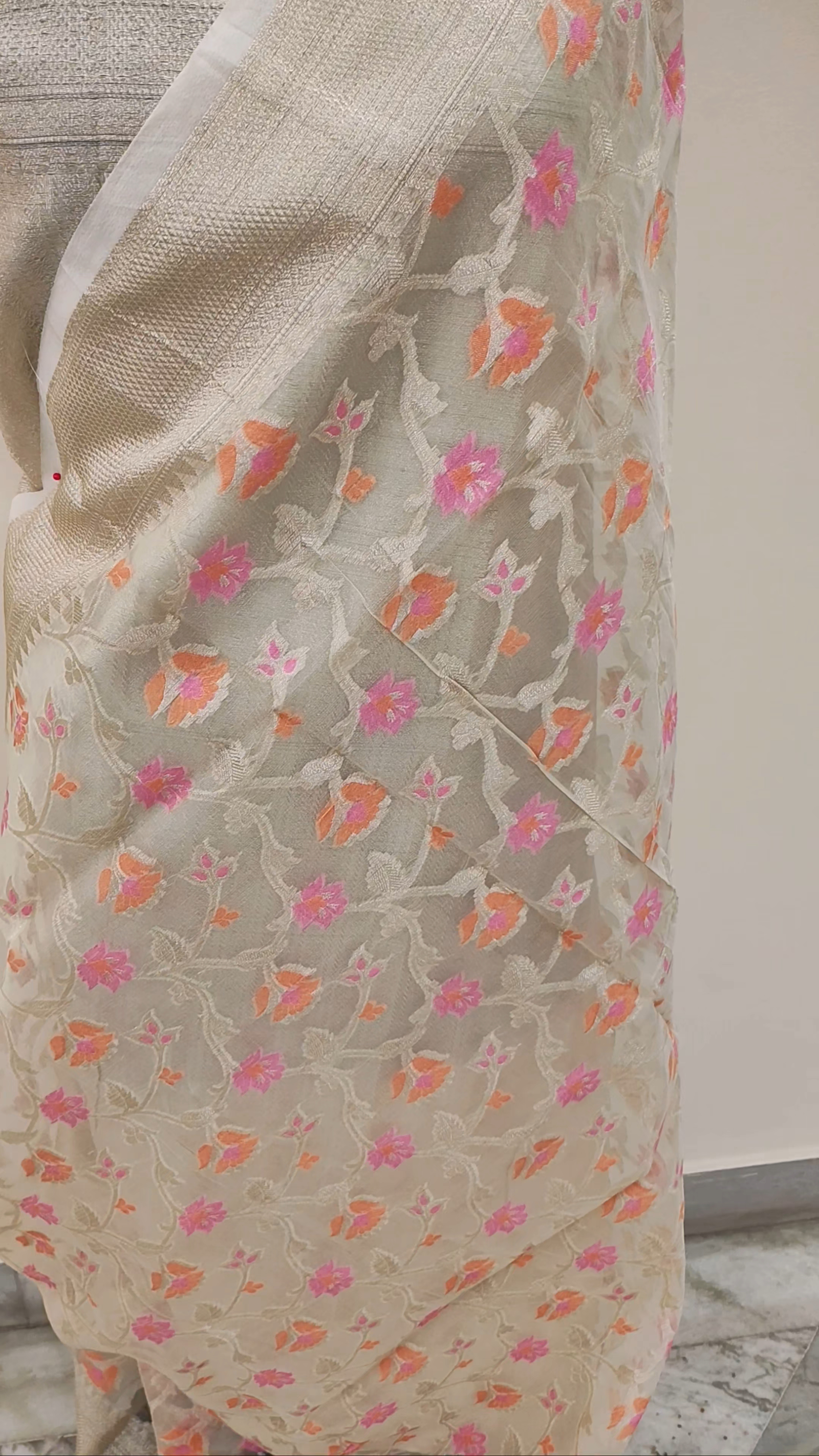 Banarasi Kota Silk Saree with Zari Border