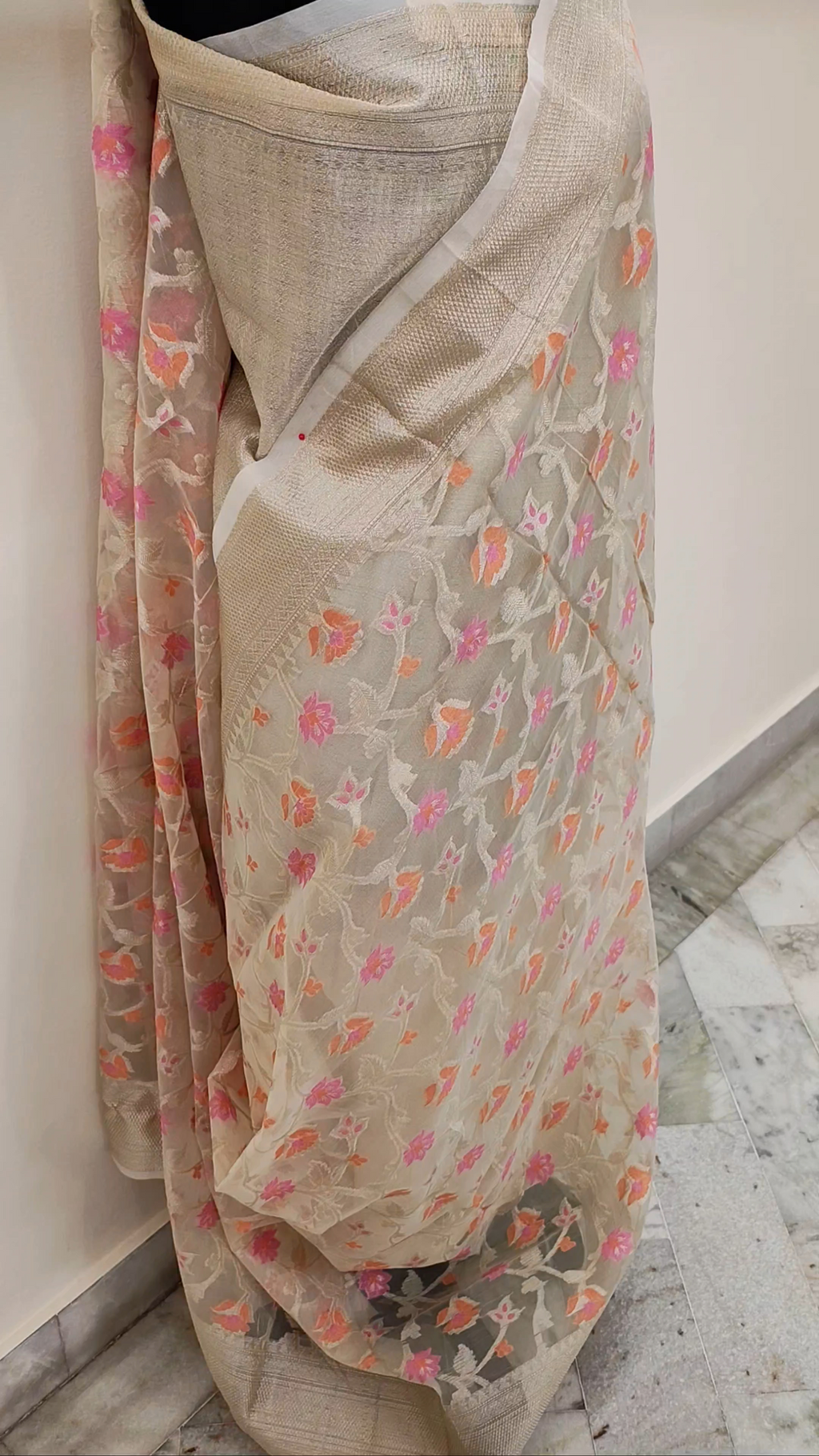 Banarasi Kota Silk Saree with Zari Border