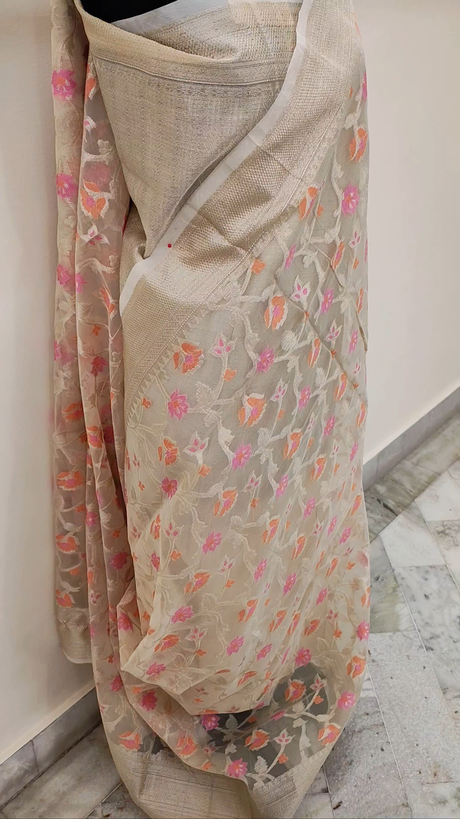 Banarasi Kota Silk Saree with Zari Border