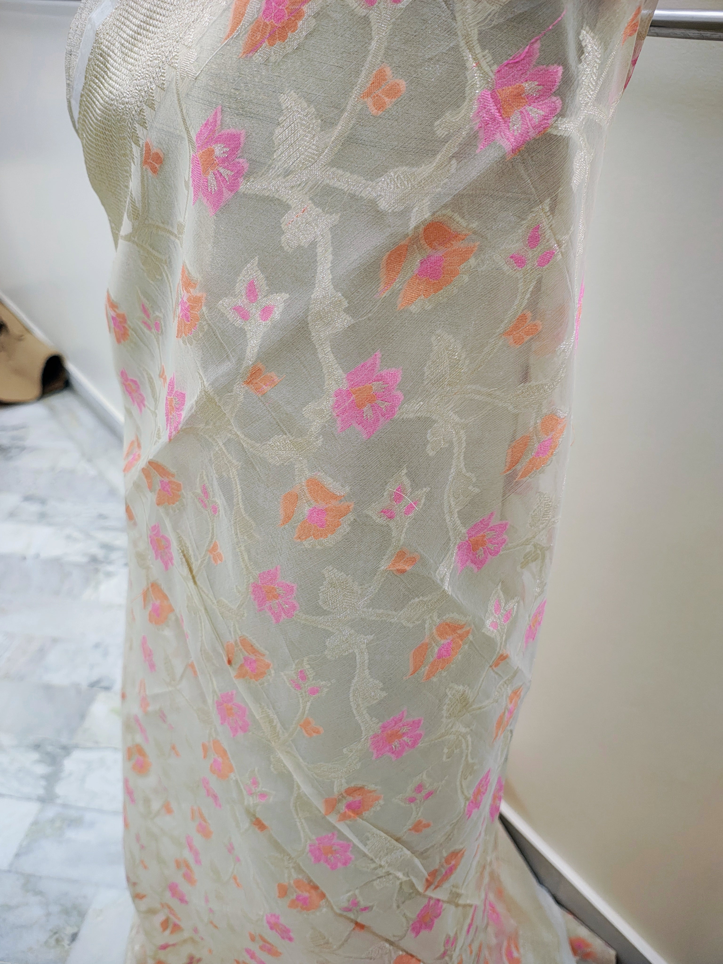 Banarasi Kota Silk Saree with Zari Border