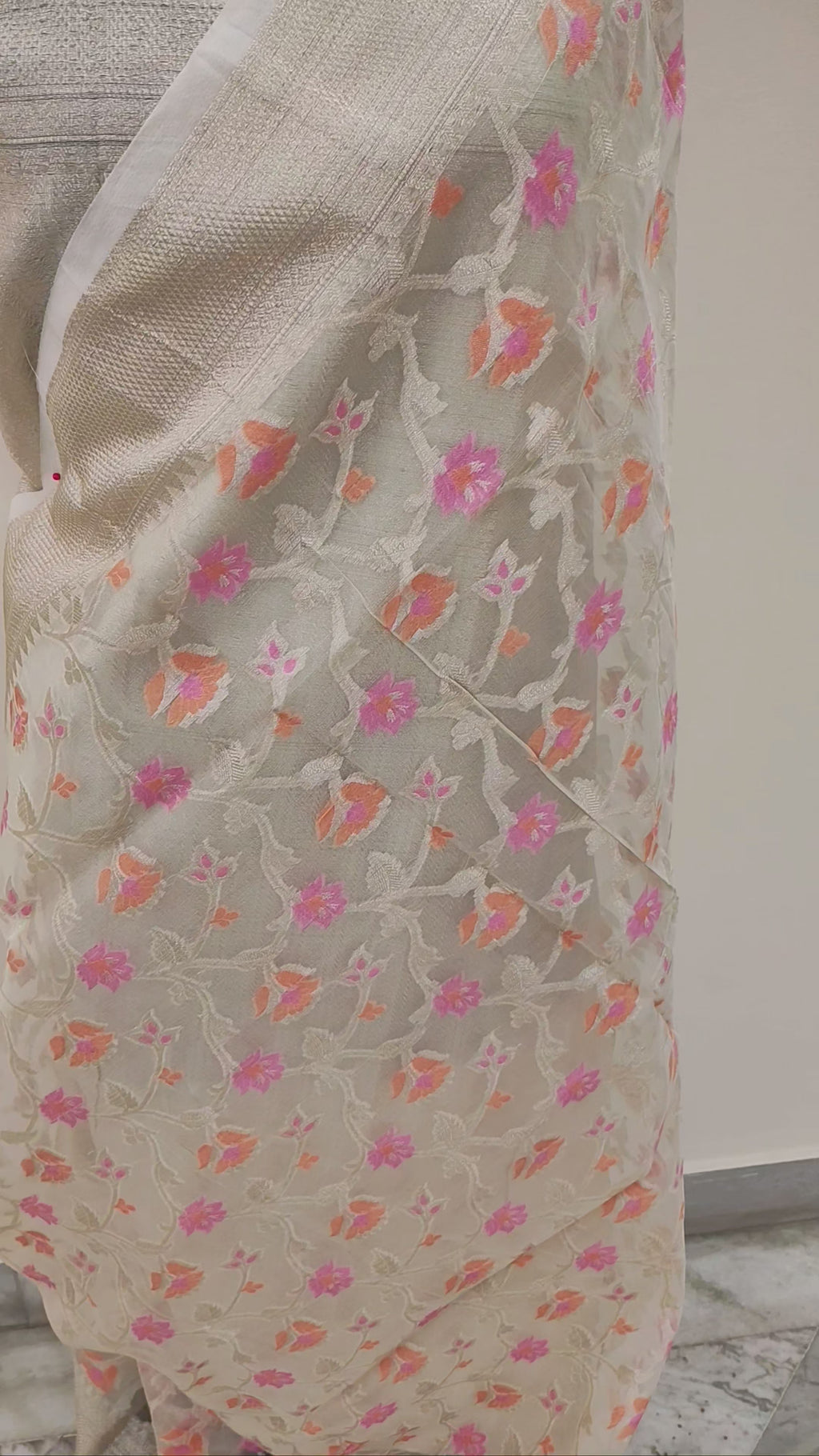 Banarasi Kota Silk Saree with Zari Border